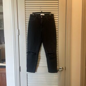 Abercrombie & Fitch Curve Love The Mom High Rise Blake Ankle Cropped Jean